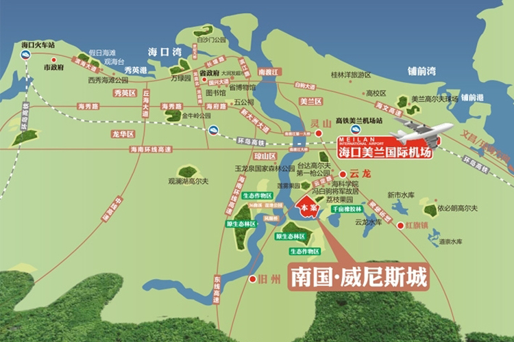 南国威尼斯区位图