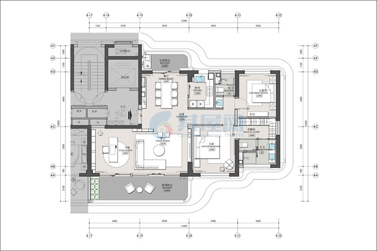 A户型-建面约148.0㎡-3室2厅2卫