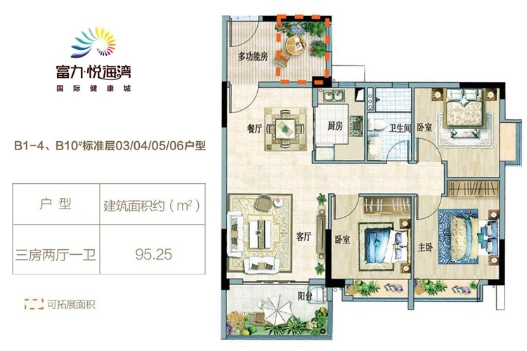 3房2厅1厨1卫-92.25㎡