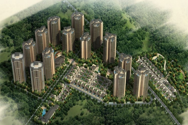 鸿坤山海墅鸟瞰图