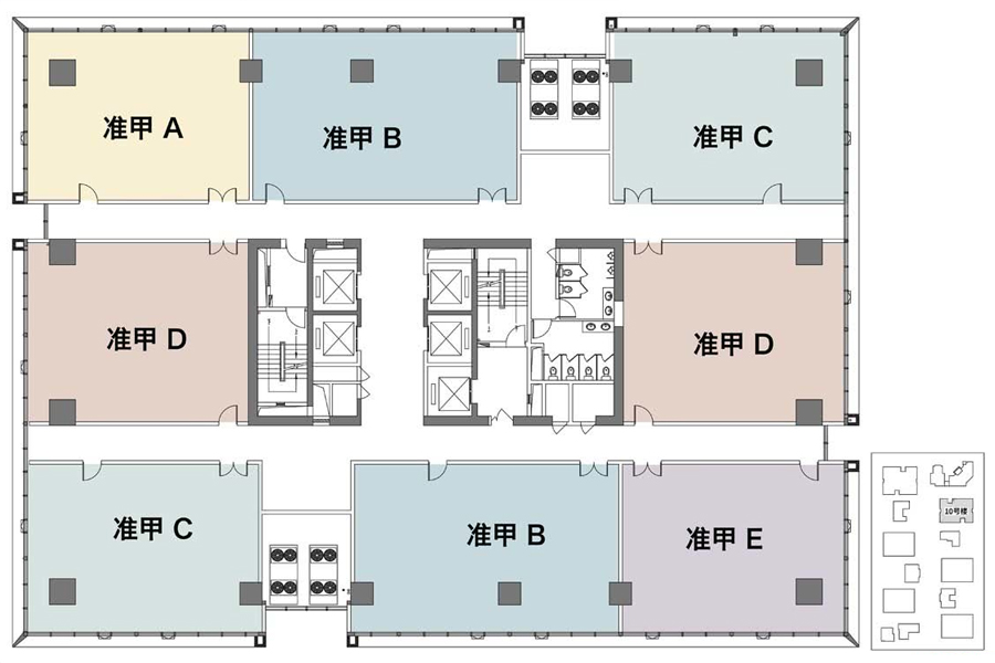 LOFT办公平面图建面约 167-199㎡