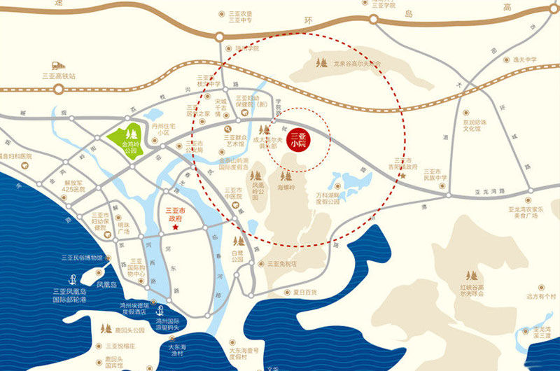 三亚小院区位图