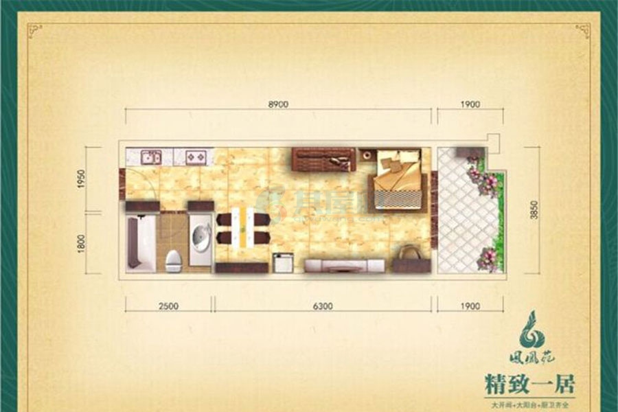 三亚凤凰苑-建面50㎡-一居