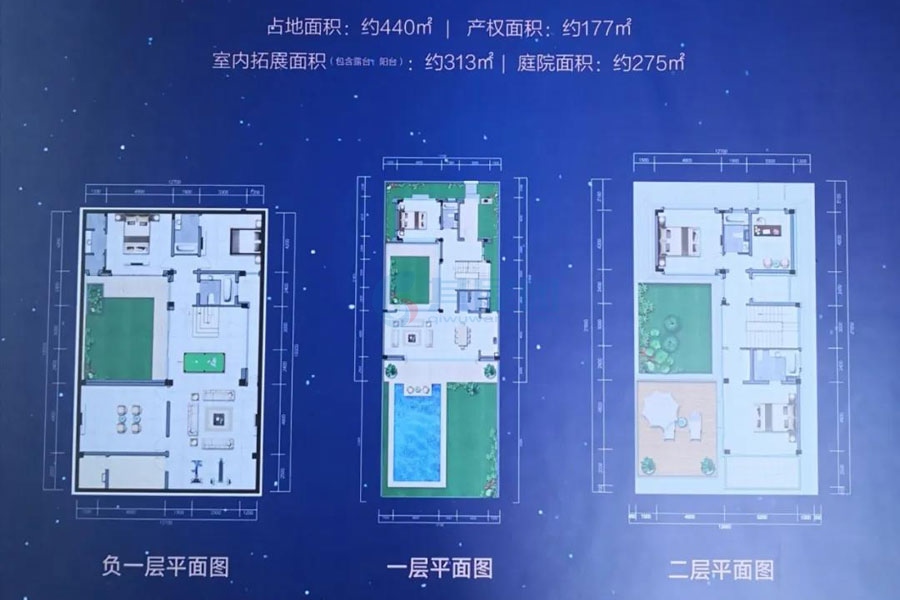 澜岸观邸别墅-六房户型-建面177㎡