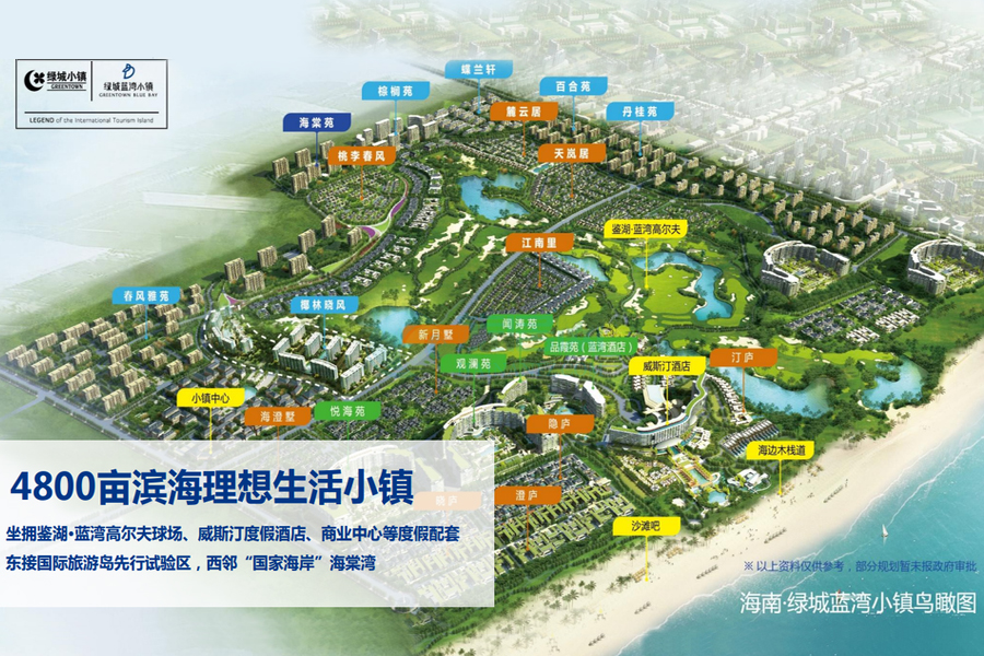 绿城蓝湾小镇椰林晓风鸟瞰图